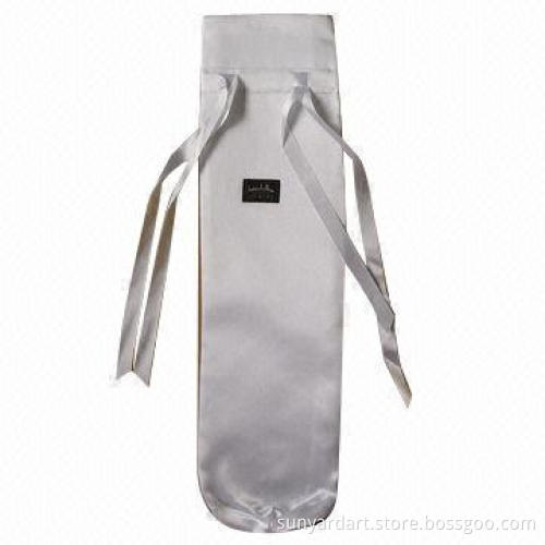 Satin ice wine bag with ribbons, various colors are available